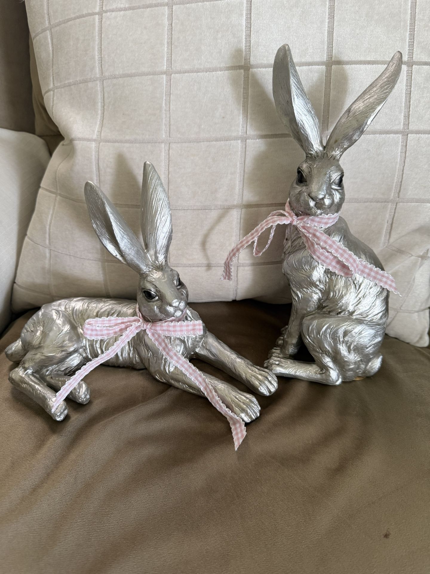 Pair Of New Silver Rabbits