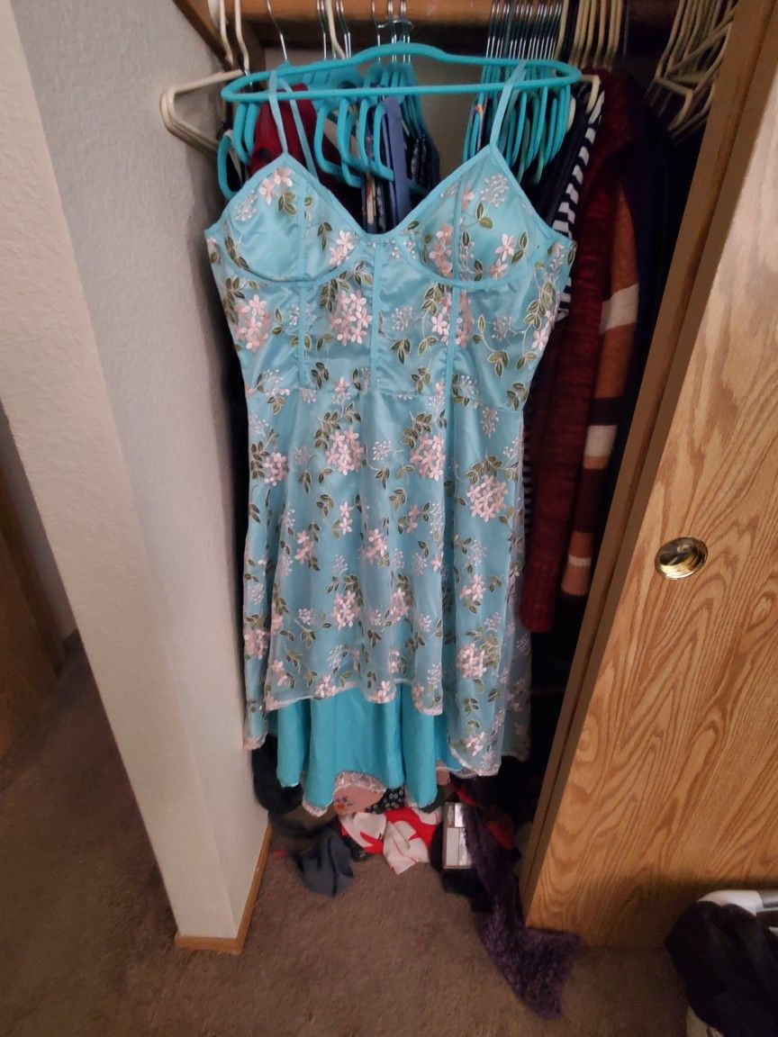 Vintage Blue Flower Dress