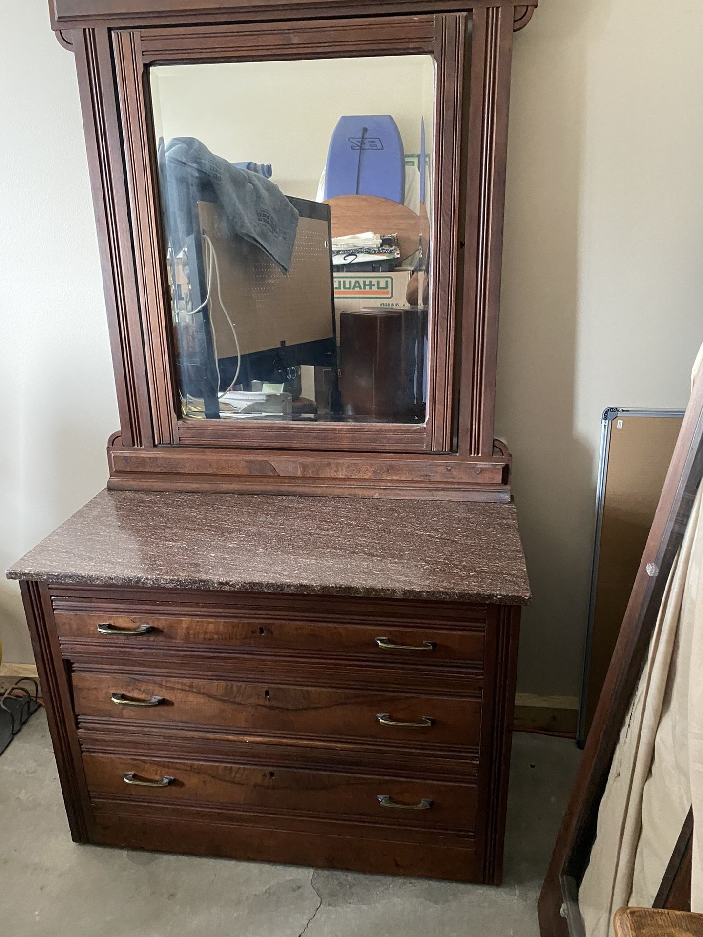 Rose Colored Marble Top Dresser