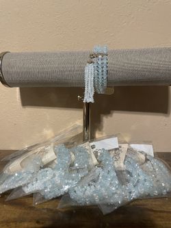 Dropping Crystals Bracelet Baby Blue