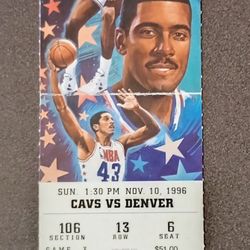 Cleveland Cavaliers Cavs VS Denver Nuggets November 10 1996 Ticket Game Stub Vintage Collectible A-1