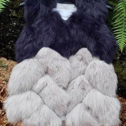 Natural fox fur vest, jacket size S-M