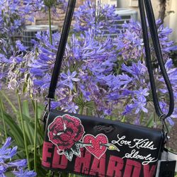 New Ed Hardy Black Clutch 