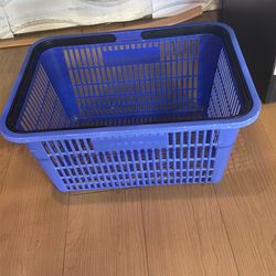 Blue shopping baskets