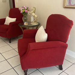 Red Reclining Accent Chairs (2)