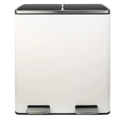 AthLike 60L(16 Gal) Dual Trash Can, Stainless Steel Kitchen Garbage Can, Double Compartment Classified Rubbish Bin, Recycle Dustbin w/Plastic Inner Bu