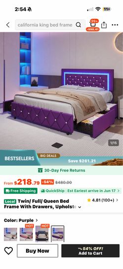 Twin sized beds pink and purple