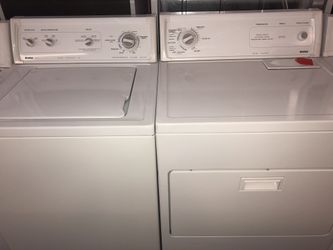 Used kenmore heavy duty washer and dryer set. 1 year warranty