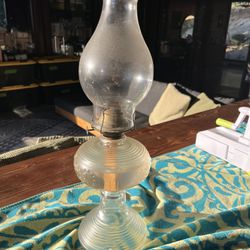 **Vintage Glass Kerosene Lamp**