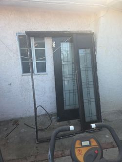 Black Front Door with Sidelite Panel