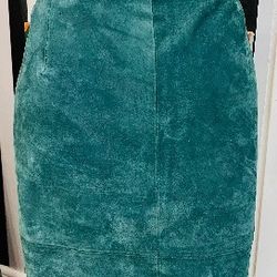 Suede leather skirt