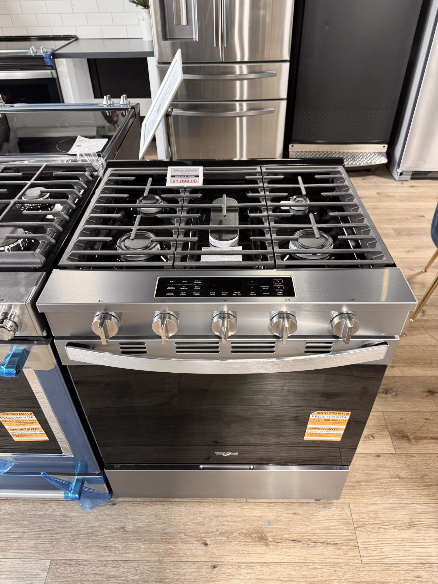Brand-New Whirlpool 30" Freestanding Gas Range with Air Cooking Technology WSGS5030SZ