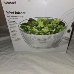 OXO Good Grips White 10" Dia X 7" High Salad Bowl Basket Mixer Spinner 32480 New