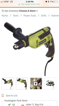 Ryobi 6.2A 5/8 VSR Hammer Drill