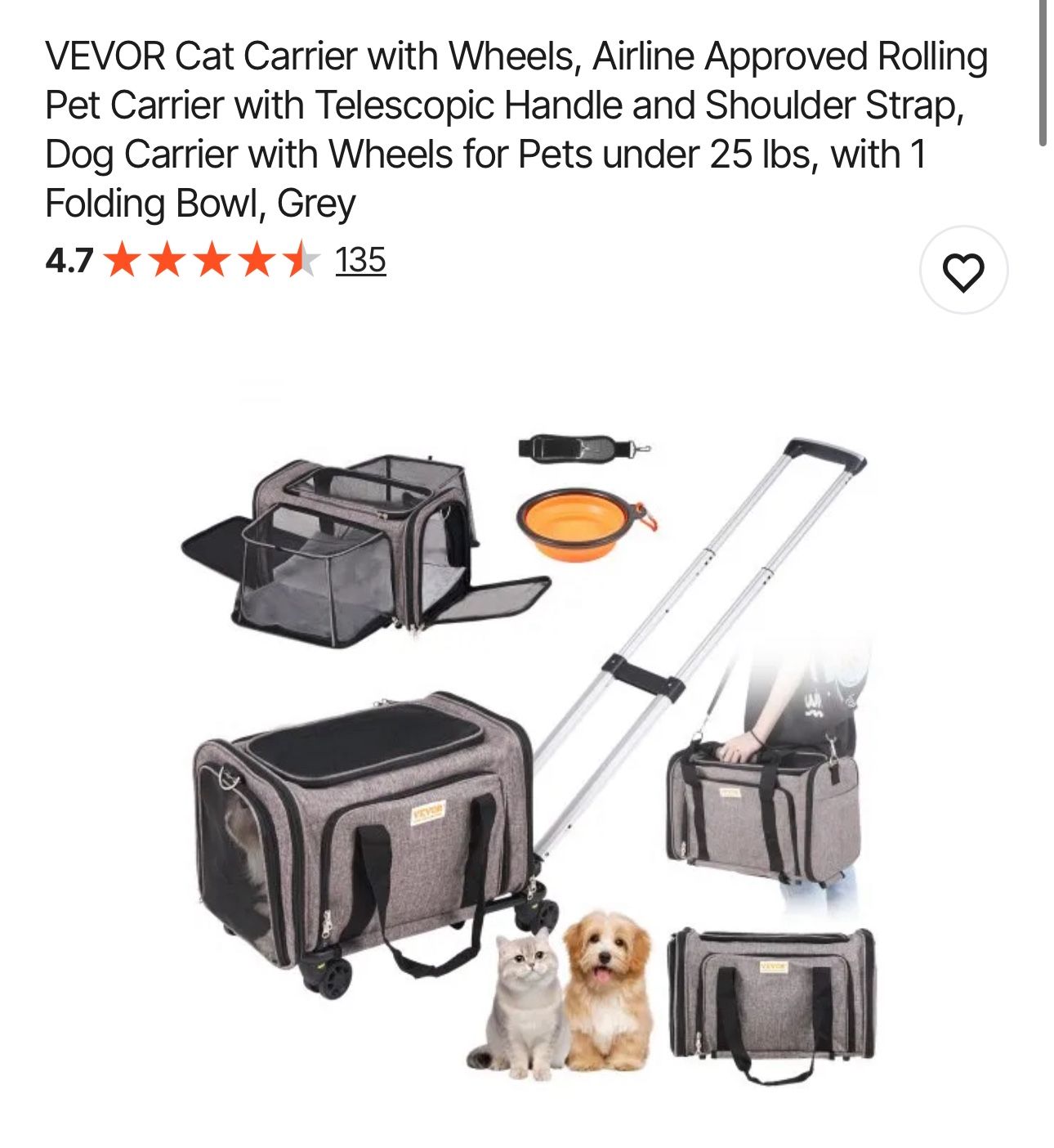 Cat Carrier with Wheels