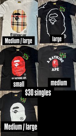Bape shirts small , medium, large
