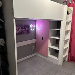 Twin Bed With Built In Closet And Shelves 