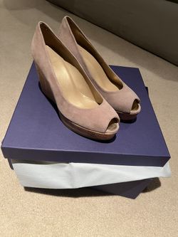 Stuart Weitzman cork wedge Suede Pump Size7