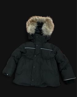 Toddler Kids Canada Goose Fur lined Parka Noir
