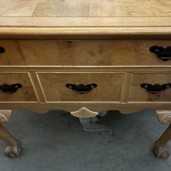 Hekman Pickled Ball & Claw Foyer Table