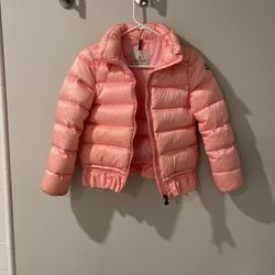 Moncler Kids Pink Puffer Coat. Size 10 Anni