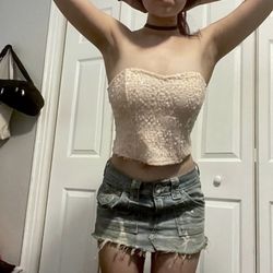 Beige Pink Corset Top Forever 22 Size S