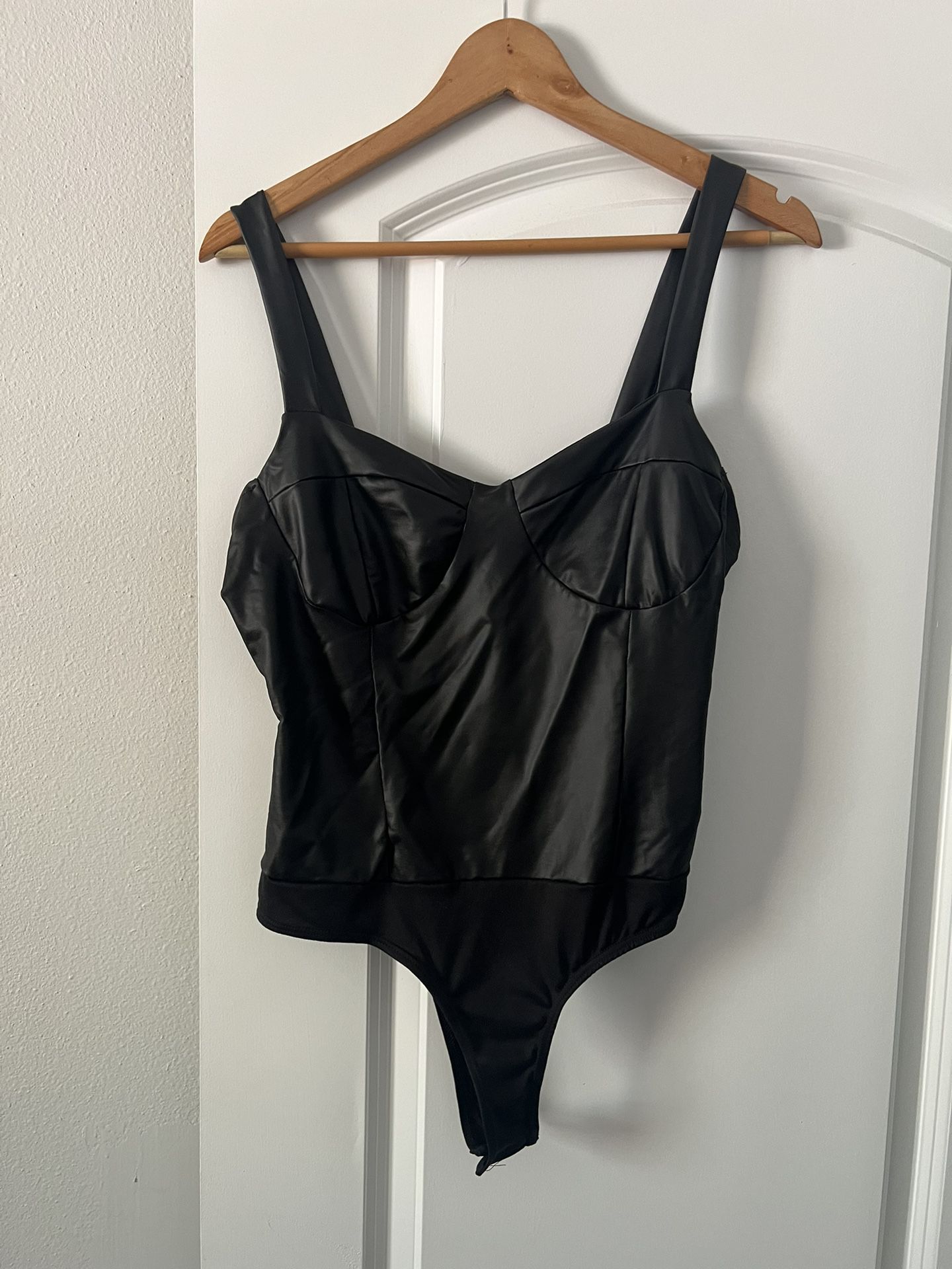 Black Faux Leather Bodysuit for Sale in Canyon Country, CA - OfferUp