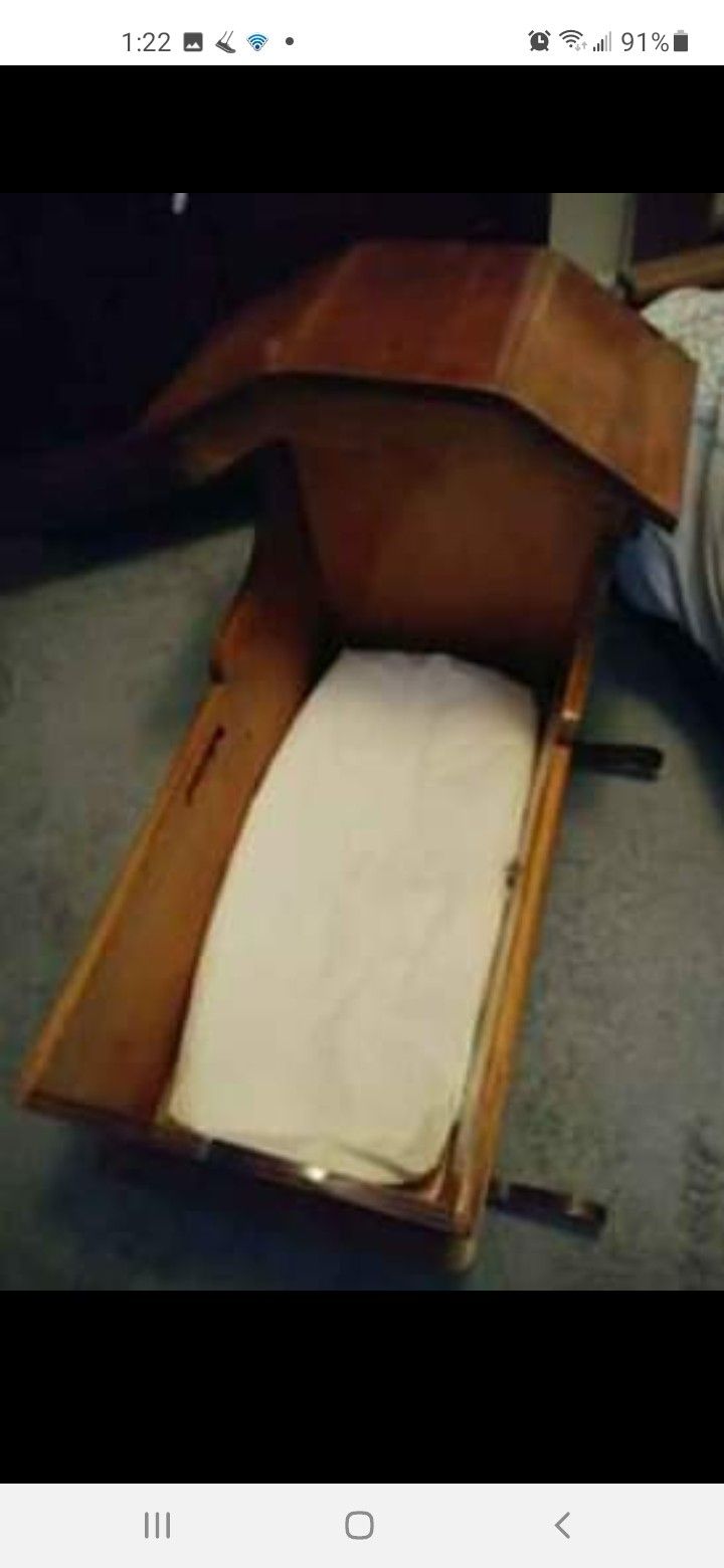 !!!!SALE!!!! Hand Crafted Hooded Baby Cradle