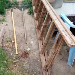 Tall ladder into rakes