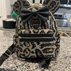 Disney Parks Leopard Print Sequin Loungefly 