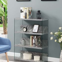 Modern Bookcase Organizer Glass Top New 