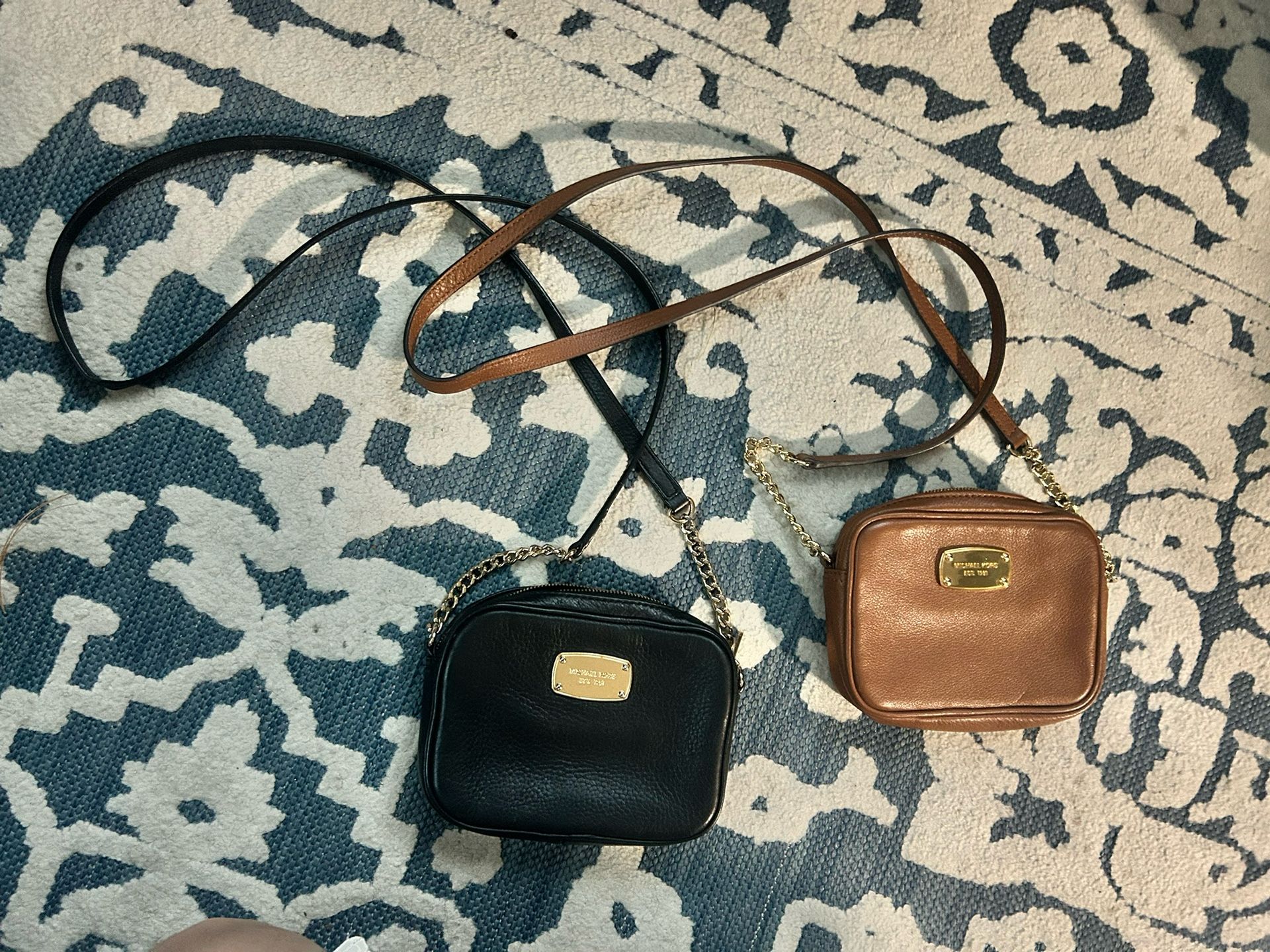 (2) Michael Kors Purses - crossbody - black & beige
