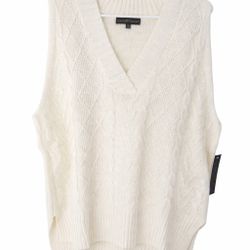 Cream Cable Knit Sweater Vest