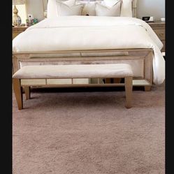 Gorgeous King Bed With 2 Night Stands And A Bench Mirrors On Bed Are Special No Prints Shows