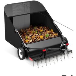 Suchtale 42" Tow Behind Lawn Sweeper with Dethatcher 