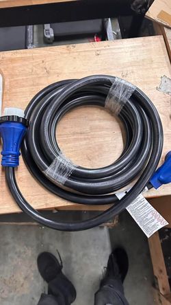 （W-3-7）Amp Up RV or Generator 50 Amp Cord 14-50p Male x SS2-50r Female Adapter 50' Length Cord w/LED - 33515