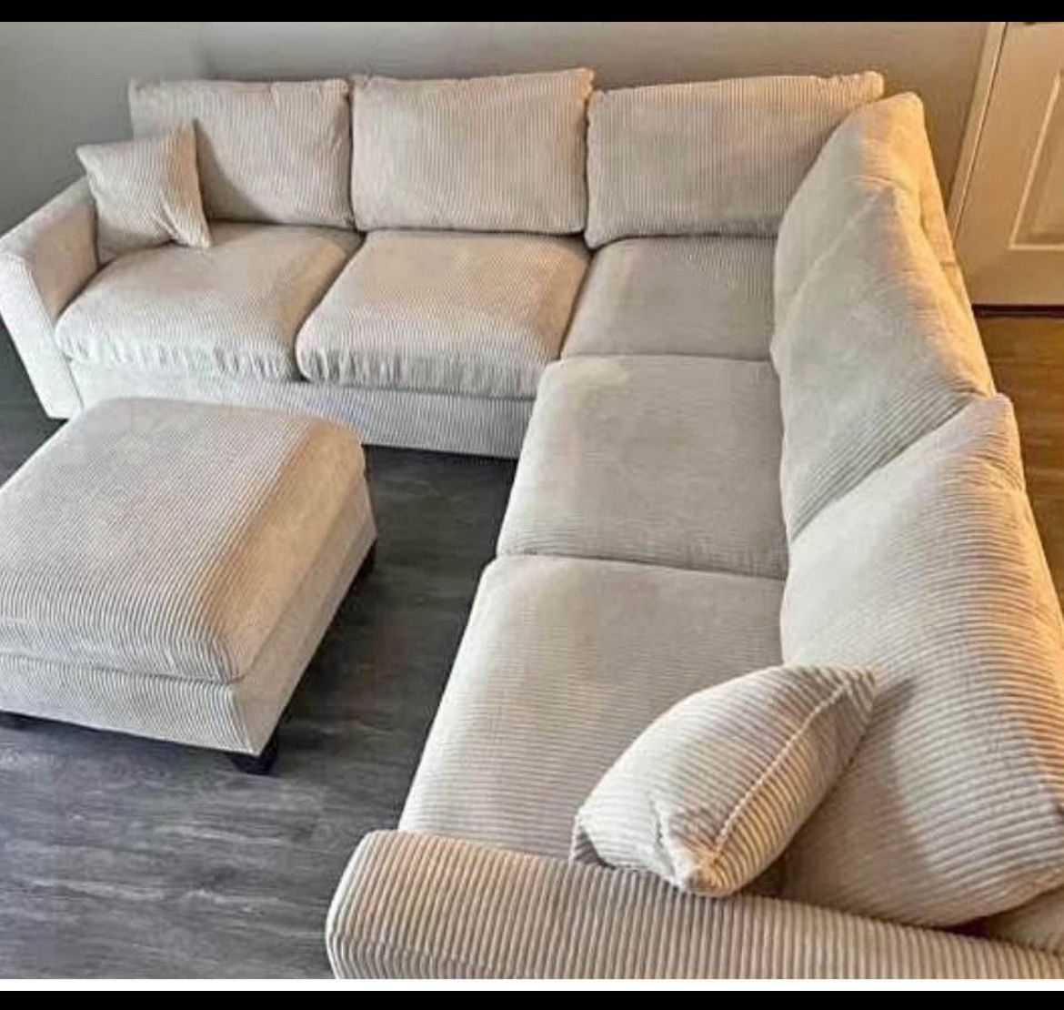 New! Super Comfy! Soft Touch Sofa Sectional !!!! FREE XL OTTOMAN!!