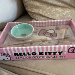 hello kitty sushi ceramic plate set