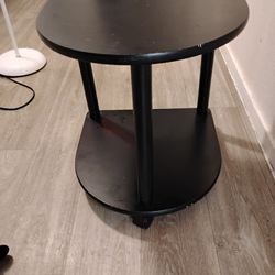 Wood End Table On Wheels