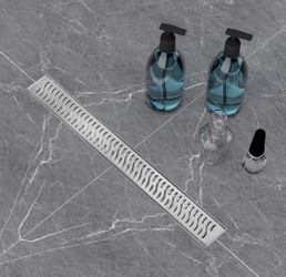 Linear Shower Drain 28 inch, Floor Drain with Removable Pattern Grate