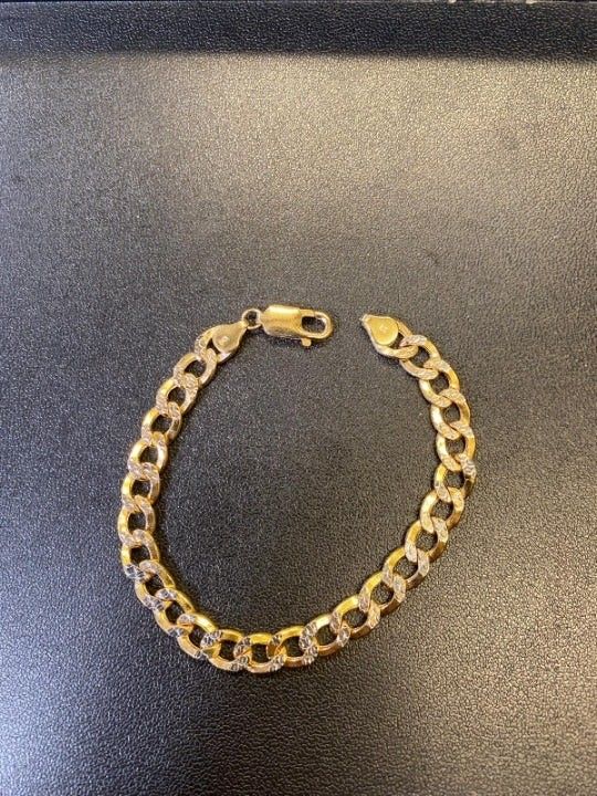 10K Yellow & White Gold Cuban Bracelet