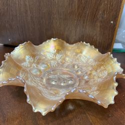 Vintage Gold Carnival Glass Bowl. 