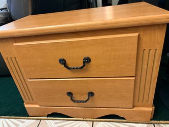 Light Toned Wooden Nightstand (2)