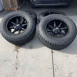 4 - Black 20” Fuel Wheels With BF Goodrich Tires 