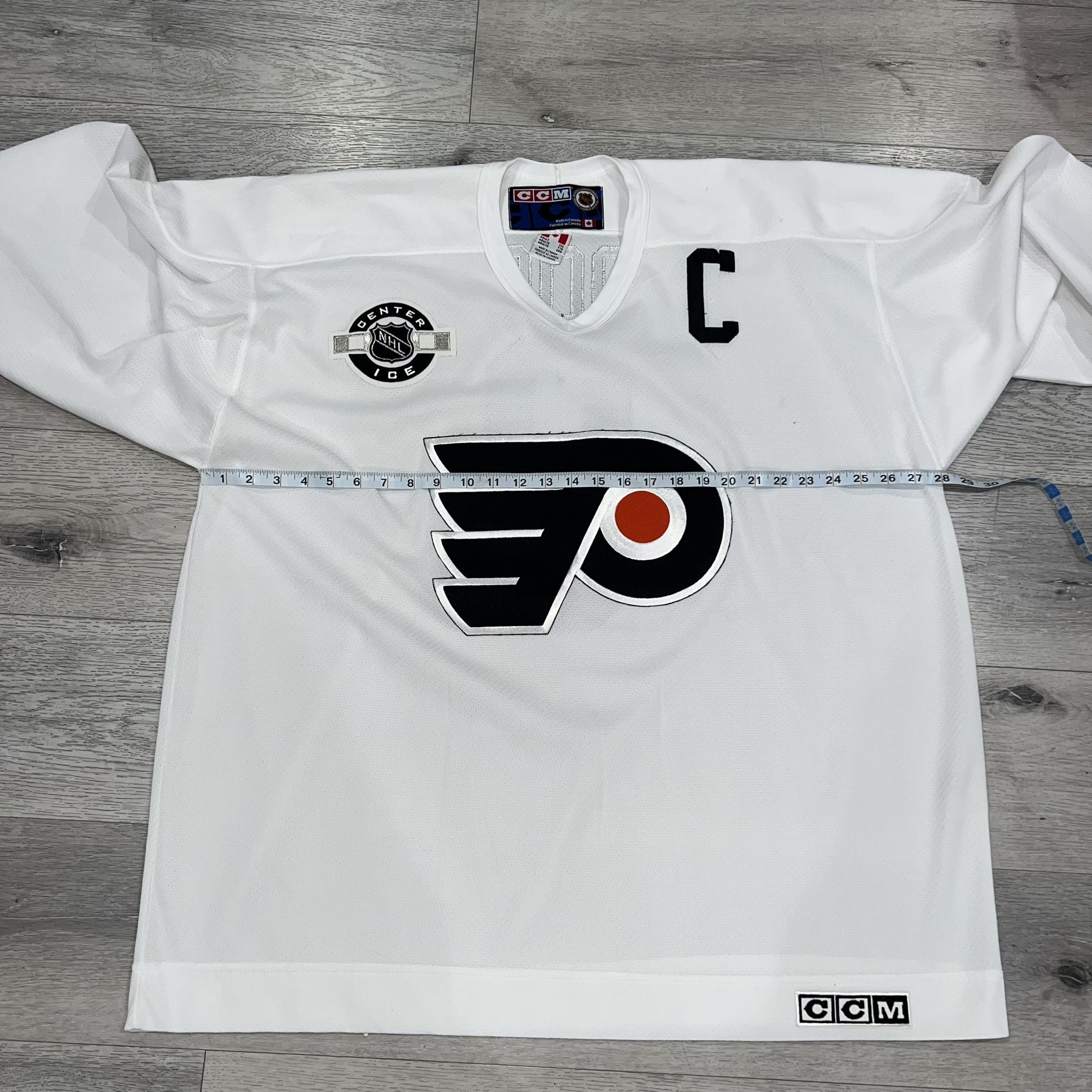 Vintage Philadelphia Flyers Hockey Jersey Mens XXL White Captain CCM Canada NHL