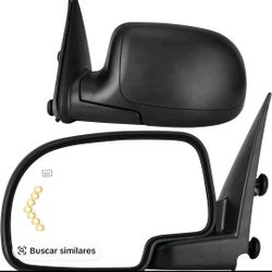 Espejos Eléctricos Con Calefacción Ajustables LED Intermitentes  Para Chevy Silverado GMC Sierra 2003-2006 