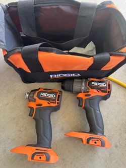 18v Rigid Nuke Subcompact Impact driver, Drill driver, and bag (New) Tool only