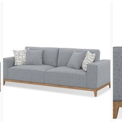 Modern, Designer-Style 92” Gray Sofa – Pet-Free, Smoke-Free Home