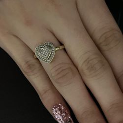 Gold Heart Diamond  Ring