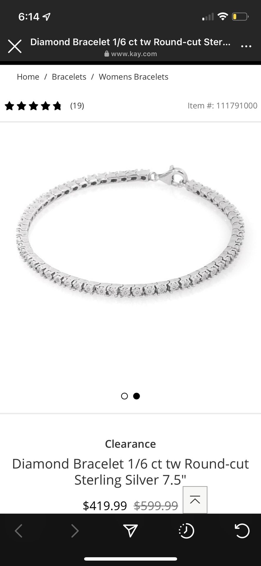 1/6 Cart Diamond Braclet 